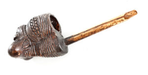 Wooden Pipe with bamboo mouthpiece